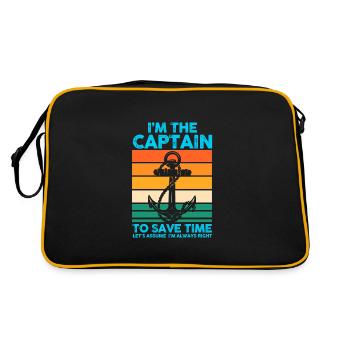 Captain Boat Captains Cadeau - Sac Retro - noir/or - Dos