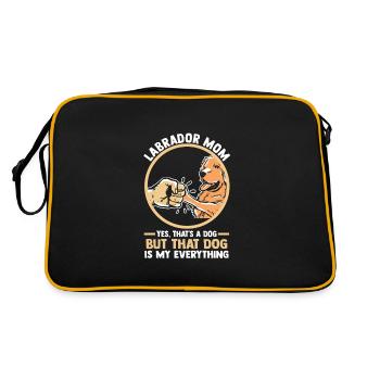 labrador mom labradorbesitzer hund labradors - Retro Tasche - Schwarz/Gold - Hinten