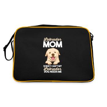 labrador mom labradorbesitzer hund labradors - Retro Tasche - Schwarz/Gold - Hinten