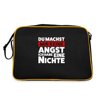 Onkel Nichte Nichten Geschenk - Retro Tasche - Schwarz/Gold - Hinten
