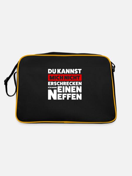 Onkel Neffe Onkels Geschenk - Retro Tasche - Schwarz/Gold - Hinten