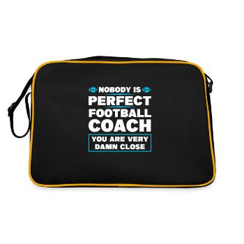 Trainer Fußballtrainer Fußballspiel Geschenk - Retro Tasche - Schwarz/Gold - Hinten