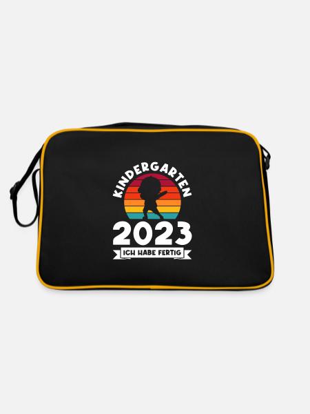 Kindergarten 2023 Dabbing Kindergartenanfänger - Retro Tasche - Schwarz/Gold
