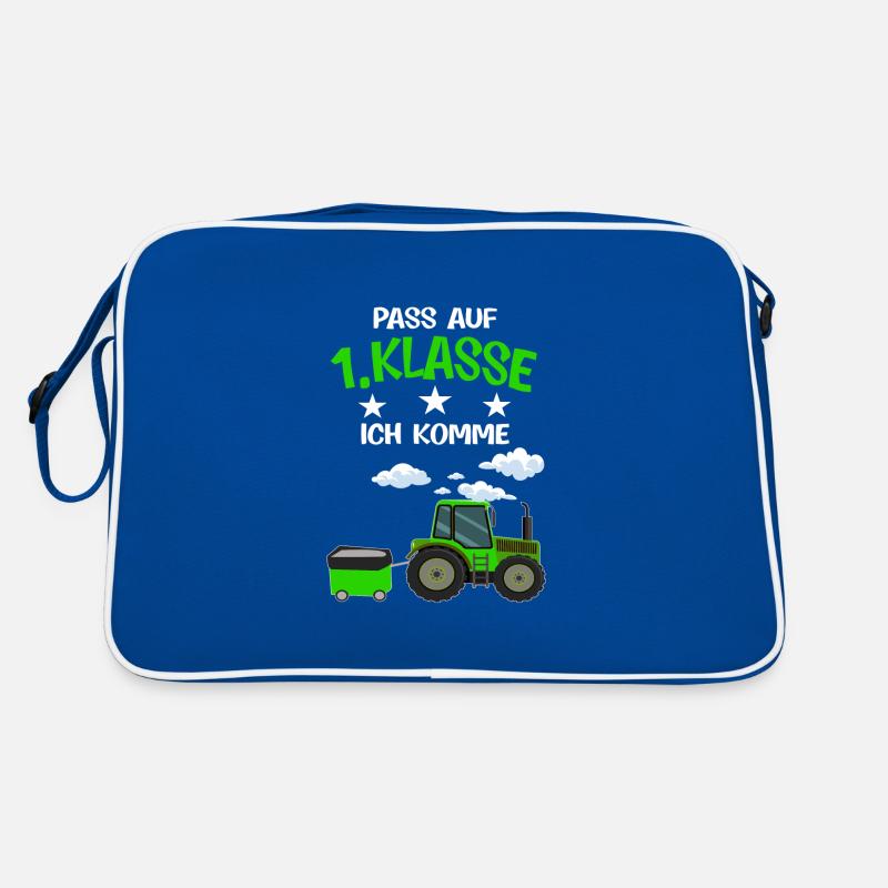1.Klasse Traktor Schulstart Geschenk Retro Tasche