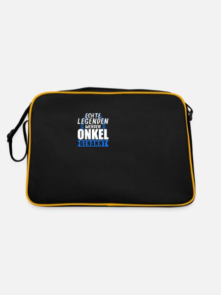 Onkel Familie Nichte Geschenk - Retro Tasche - Schwarz/Gold - Hinten
