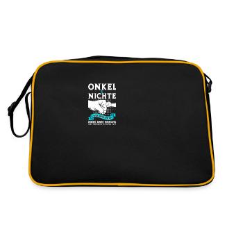 Onkel Nichte Nichten Geschenk - Retro Tasche - Schwarz/Gold - Hinten