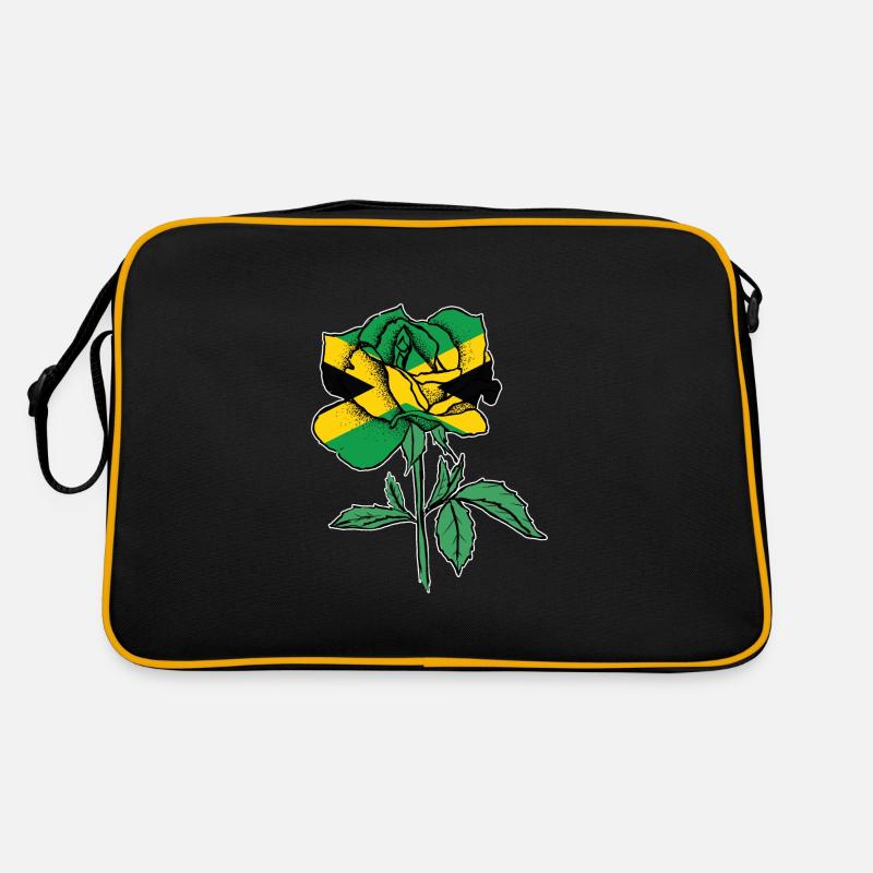 Flagge Rose Deutsche Deutsche Flagge Geschenk - Retro Tasche - Schwarz/Gold