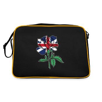 Drapeau Rose Drapeau Britannique Racines Cadeau - Sac Retro - noir/or - Dos