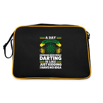 Jeu de fléchettes Darts Player Cadeau - Sac Retro - noir/or - Dos