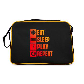 Trumpet Damen Trompetenspieler Trompeter - Retro Tasche - Schwarz/Gold - Hinten