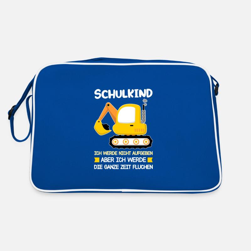 Schulkind Bagger Einschulung Geschenk Retro Tasche