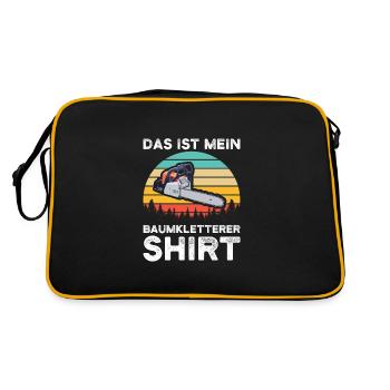 Baumkletterer Arborist Baumklettern Geschenk - Retro Tasche - Schwarz/Gold - Hinten