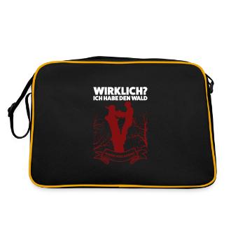 Baumkletterer Arborist Baumklettern Geschenk - Retro Tasche - Schwarz/Gold - Hinten