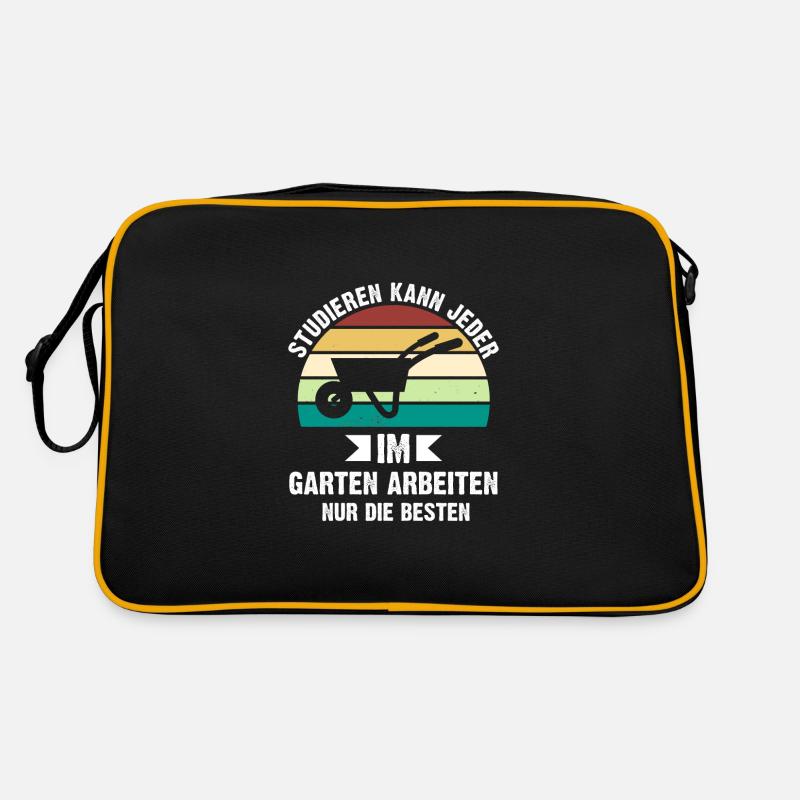 Gartenarbeit Garten Gartenbau Geschenk - Retro Tasche - Schwarz/Gold