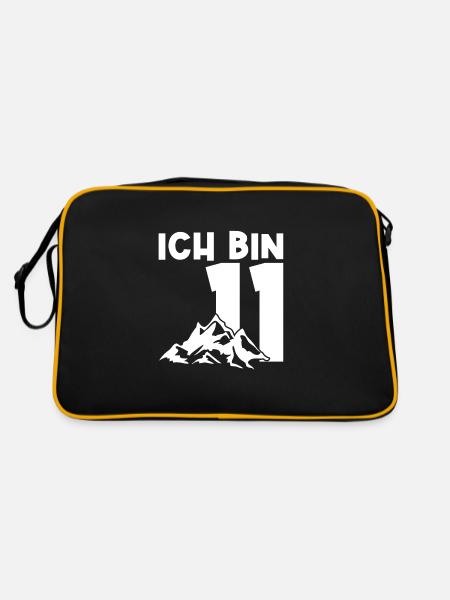 11. Geburtstag Berge Geburtstagsparty Geschenk - Retro Tasche - Schwarz/Gold