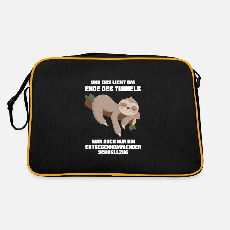 Faultier Sarkasmus Ironie Geschenk - Retro Tasche - Schwarz/Gold
