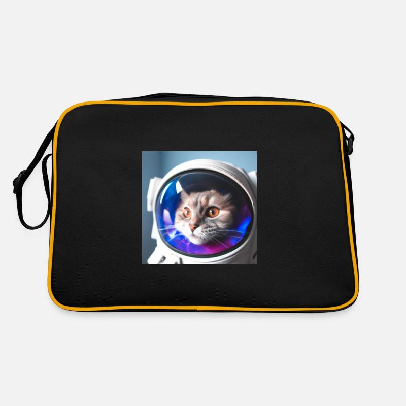 Cat in space Retro Bag