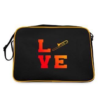 Instrument de cuivre Ténor Trombone Dames Hommes - Sac Retro - noir/or - Dos