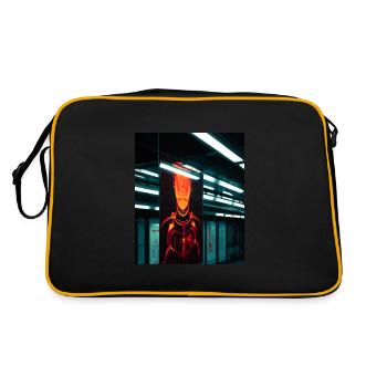 Futuristic cyborg in subway station - Retro Bag - black/gold - Back