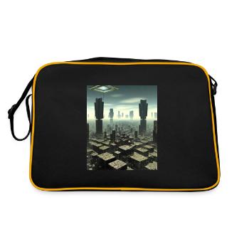 Science Fiction City Future - Retro Bag - black/gold - Back