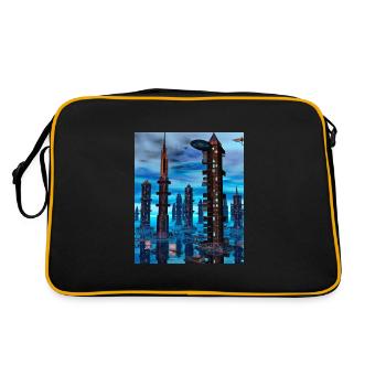 Science Fiction City Future - Retro Bag - black/gold - Back