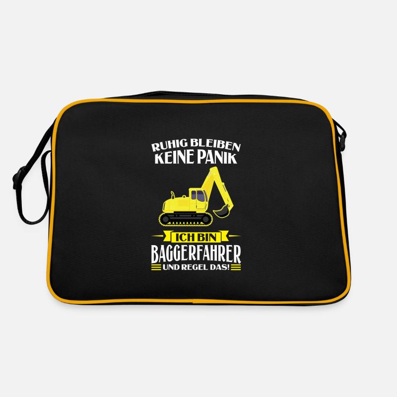 Baggerfahrer Job Baumaschine Geschenk Retro Tasche