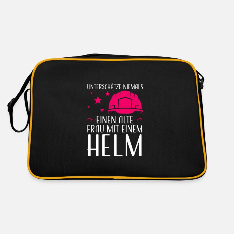 Baustelle Frau Bauherrin Geschenk Retro Tasche