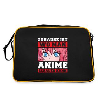 Otaku Japan Anime Merch Anime Merch Geschenk - Retro Tasche - Schwarz/Gold - Hinten
