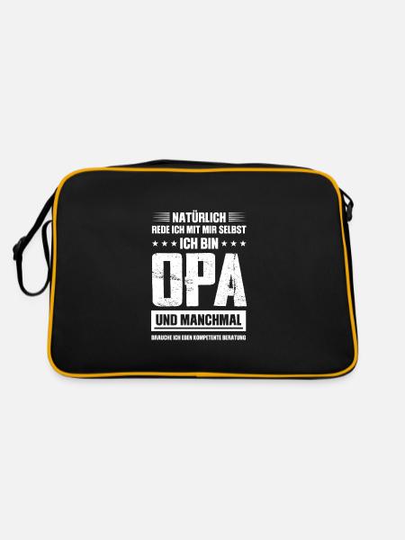 Opas Opa Opas Geschenk - Retro Tasche - Schwarz/Gold - Hinten
