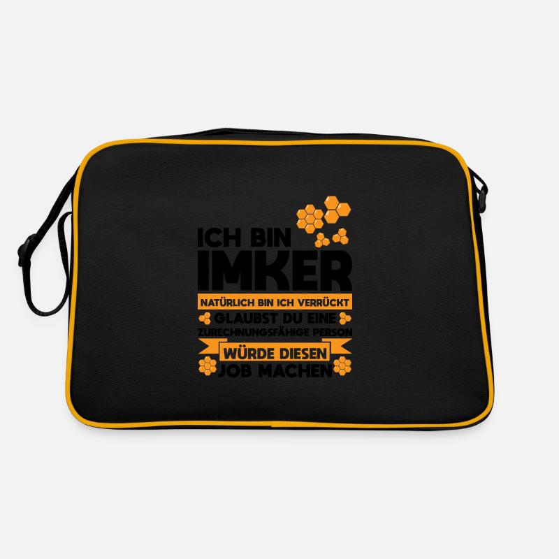 Imker Bienen Imkern Geschenk - Retro Tasche - Schwarz/Gold
