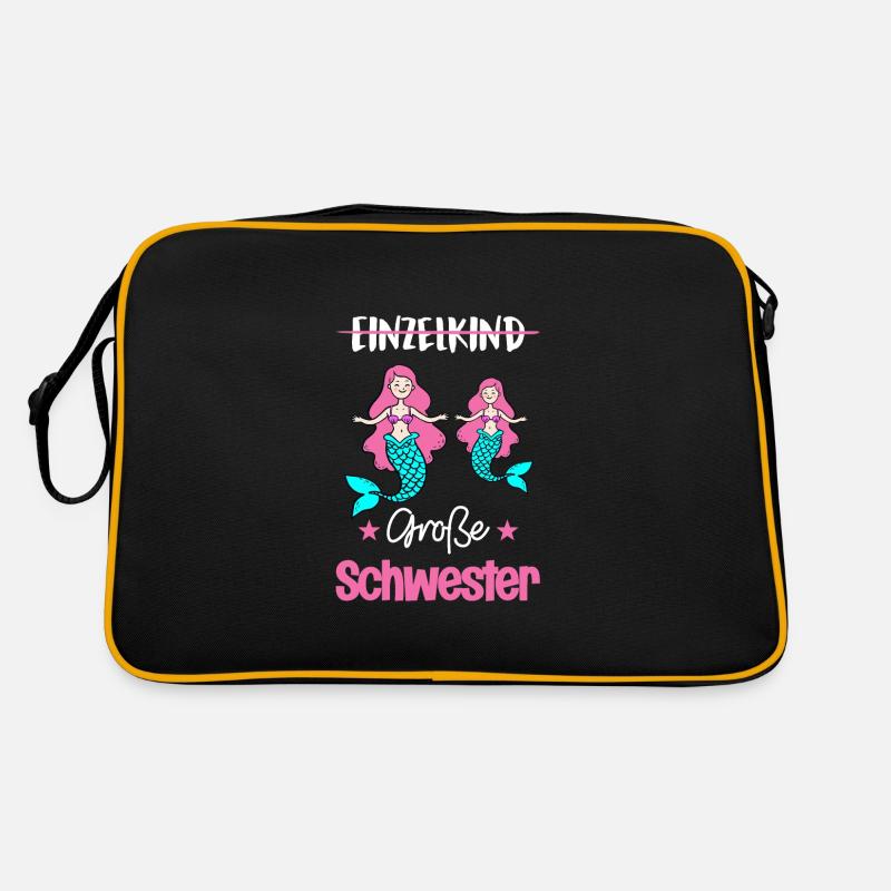 Große Schwester Meerjungfrau Kinder Geschenk Retro Tasche