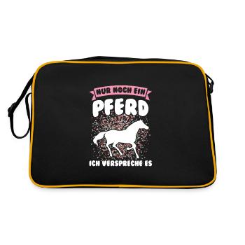 Reiten Pferd Pferdesport Geschenk - Retro Tasche - Schwarz/Gold - Hinten