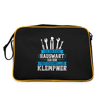 Klempner Beruf Installateur GeschenkKlempner Beruf - Retro Tasche - Schwarz/Gold - Hinten