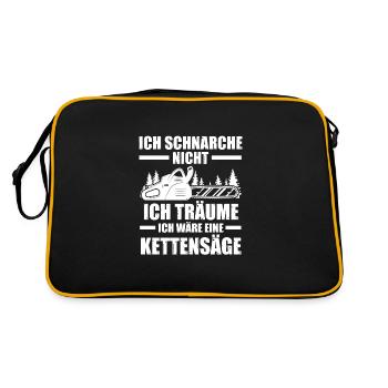 Baumpfleger Forstwirt Arborist Geschenk - Retro Tasche - Schwarz/Gold - Hinten