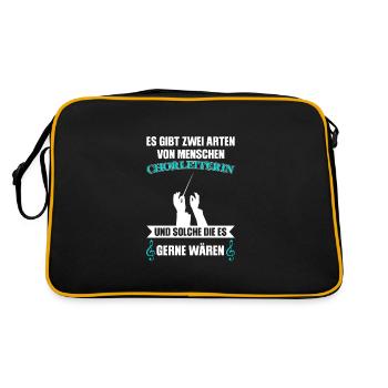 Chorleiterin Beruf Dirigentin Geschenk - Retro Tasche - Schwarz/Gold - Hinten