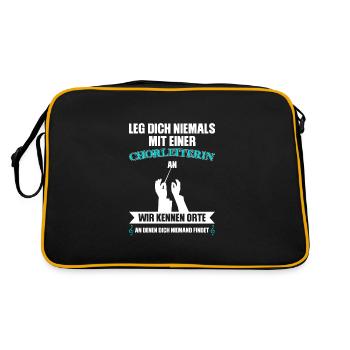 Chorleiterin Beruf Chorleitung Geschenk - Retro Tasche - Schwarz/Gold - Hinten