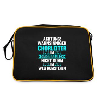 Chorleiter Beruf Dirigent Geschenk - Retro Tasche - Schwarz/Gold - Hinten