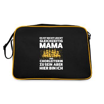 Chorleiterin Mama Chorleitung Geschenk - Retro Tasche - Schwarz/Gold - Hinten