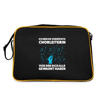 Chorleiterin Beruf Chorleitung Geschenk - Retro Tasche - Schwarz/Gold - Hinten