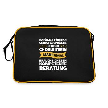 Chorleiterin Beruf Chorleitung Geschenk - Retro Tasche - Schwarz/Gold - Hinten