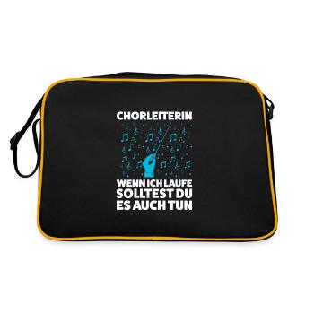 Chorleiterin Beruf Chorleitung Geschenk - Retro Tasche - Schwarz/Gold - Hinten
