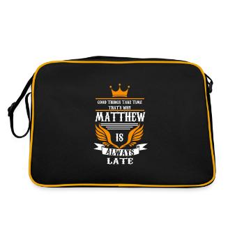 Vorname Christopher Name Christopher Geschenk - Retro Tasche - Schwarz/Gold - Hinten