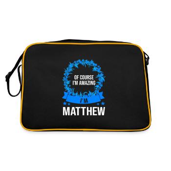Vorname Christopher Name Christopher Geschenk - Retro Tasche - Schwarz/Gold - Hinten