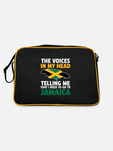 Jamaika Jamaikanische Flagge Jamaikanisches Gesche - Retro Tasche - Schwarz/Gold - Hinten