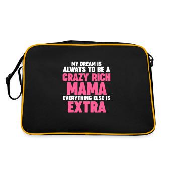 Mama Oma Oma Geschenk - Retro Tasche - Schwarz/Gold - Hinten