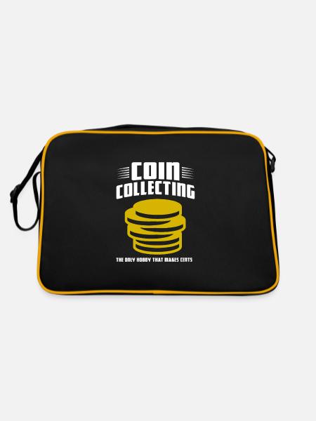 Münzen Münzen Sammler Numismatiker Geschenk - Retro Tasche - Schwarz/Gold