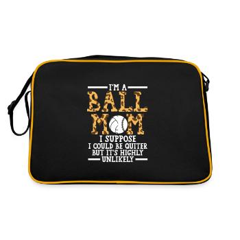 Mutter Volleyball Baseball Mutter Volleyball Gesch - Retro Tasche - Schwarz/Gold - Hinten