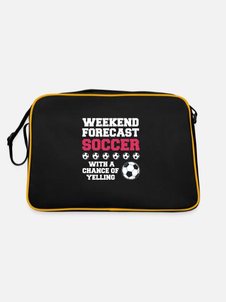 Fußball Oma Fußball Oma Sport Geschenk - Retro Tasche - Schwarz/Gold - Hinten