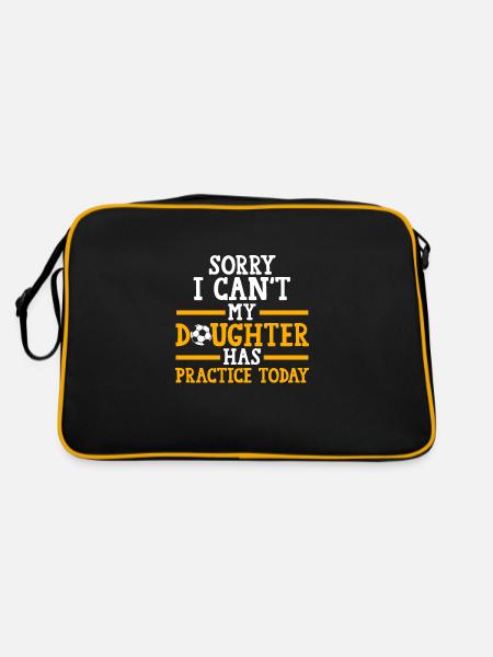 Soccer Mom Tochter Soccer Mom Sport Geschenk - Retro Tasche - Schwarz/Gold - Hinten