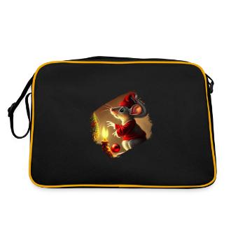 Weihnachtsgeschenk - Retro Tasche - Schwarz/Gold - Hinten